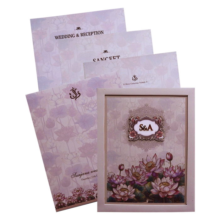 Cream Premium Padded Wedding Card