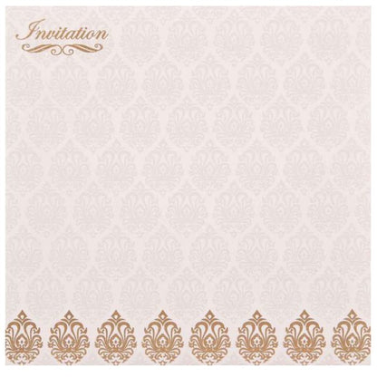Pristine White Shading With Gold Foiling Floral Theme Wedding Card - KNK1656