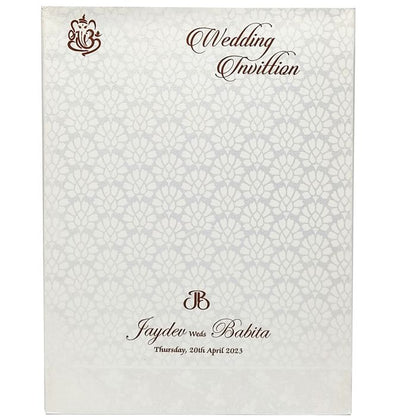 White Floral Embossed Invitation