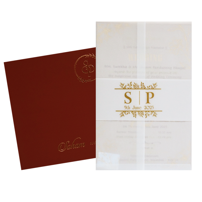 Cherry Red Tracing Invitation Card