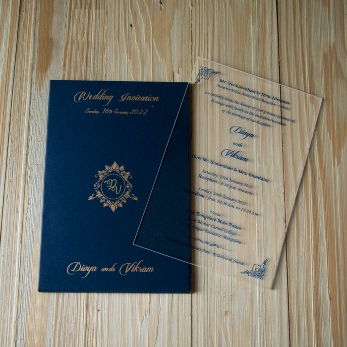 White Acrylic Material Wedding Invitation Card