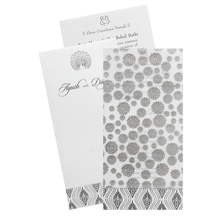 White Tracing Single Sheet Invitation