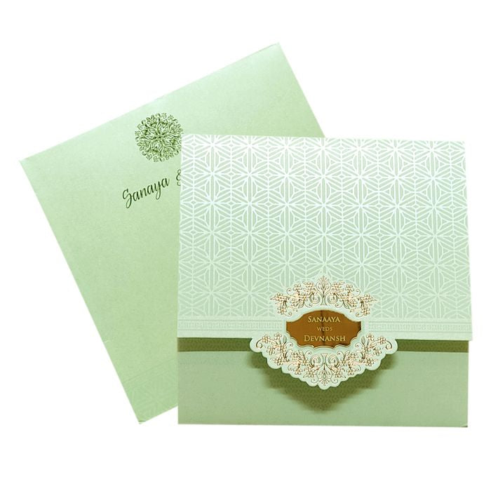 Green Pastel Nameplate Invitation Card