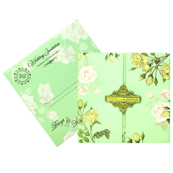 Green Door Type Invitation Card
