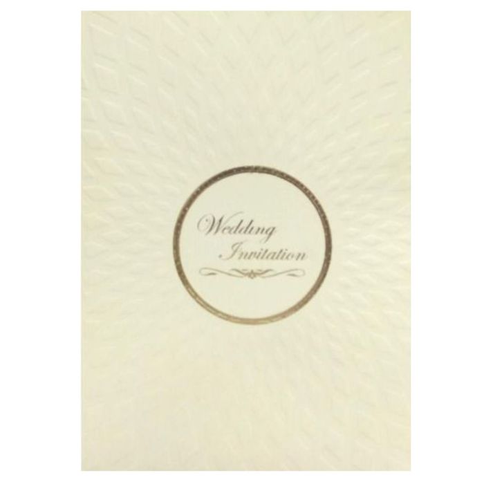 Alluring Cream Shading With Embossed Bloom Subject Wedding Card - KNK3612