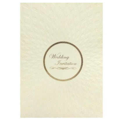 Alluring Cream Shading With Embossed Bloom Subject Wedding Card - KNK3612