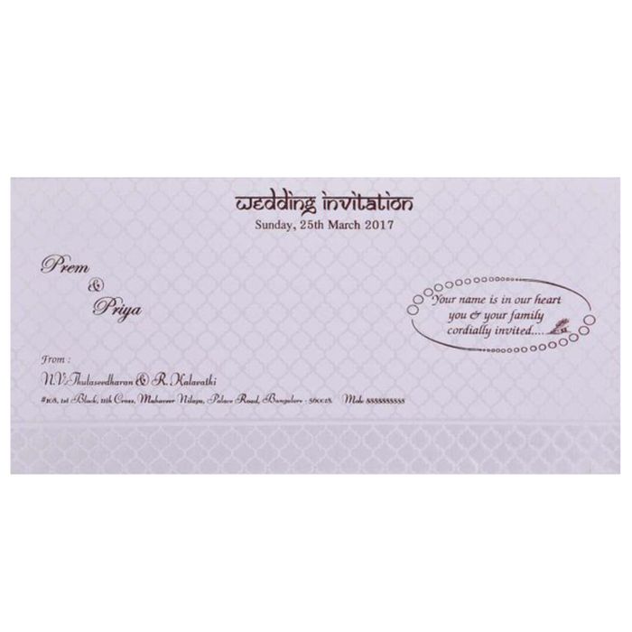 White Ganesha Invitation Card