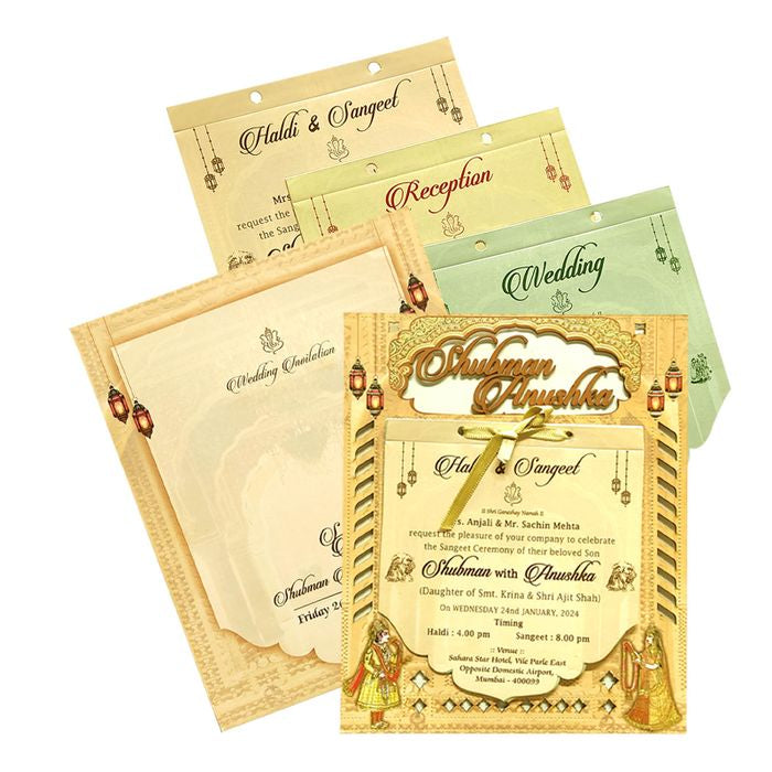 Cream Traditional Laser Cut Wedding Card