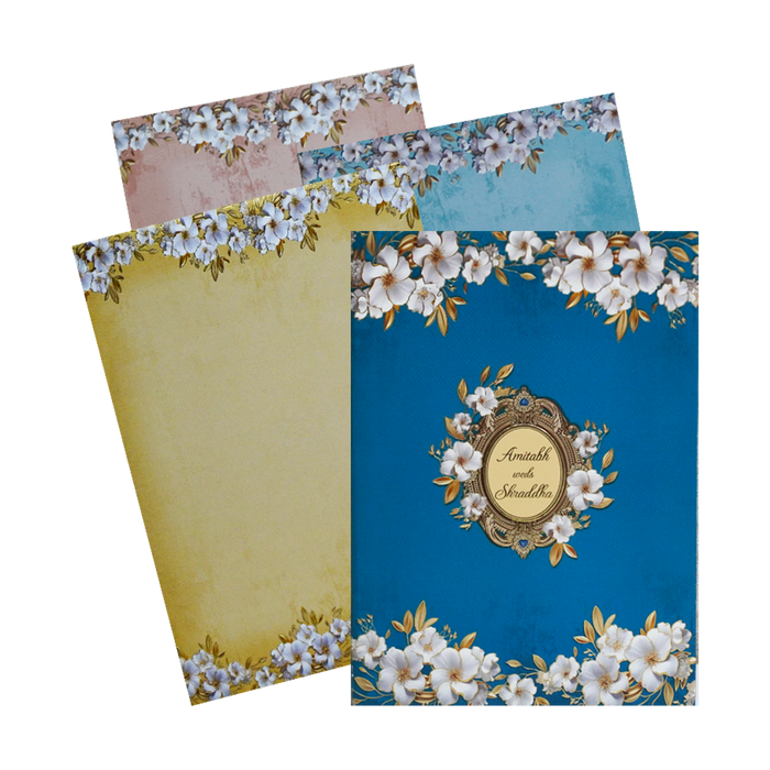 Green Floral Padded Marriage Card