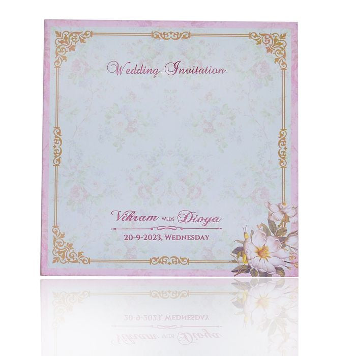 Pink apple laser cut design invitation