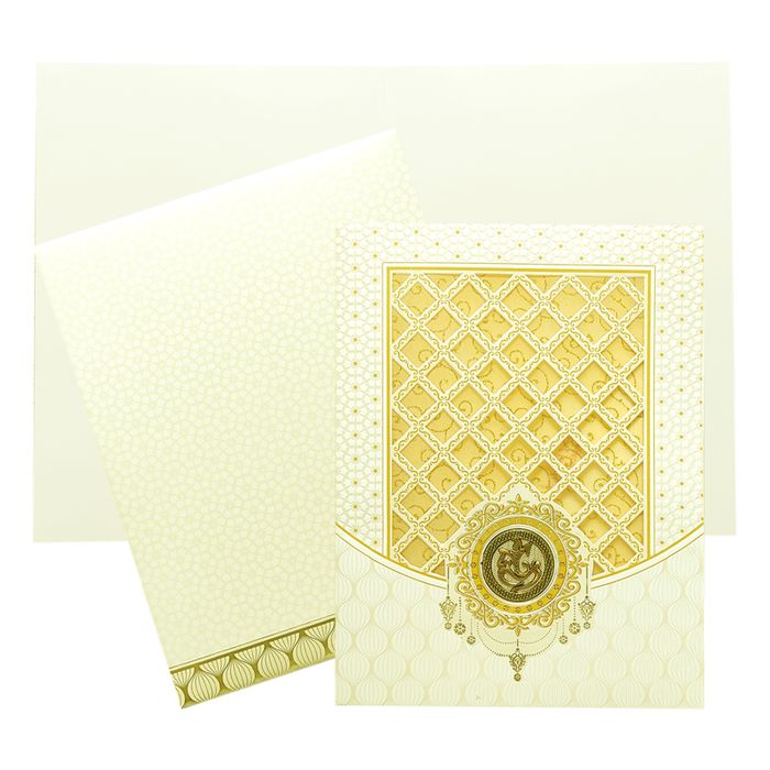 White Laser Cut Design Invitation Card