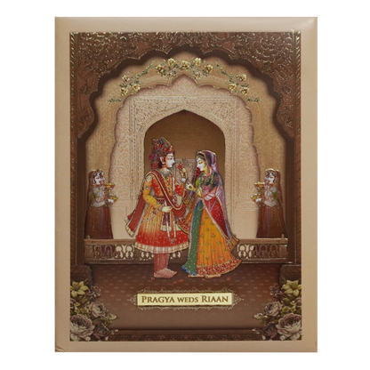 Sandalwood Bride Groom Invitation Card