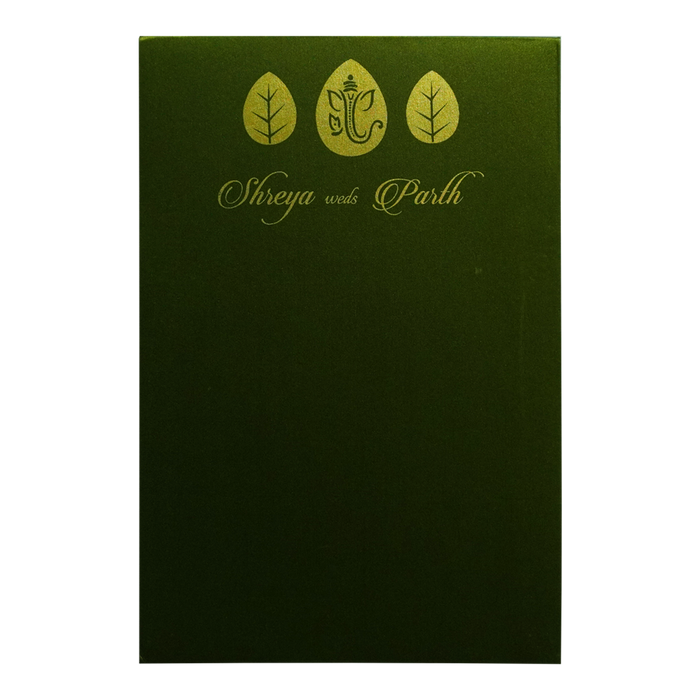 Dark Green Single Sheet Invitation Card