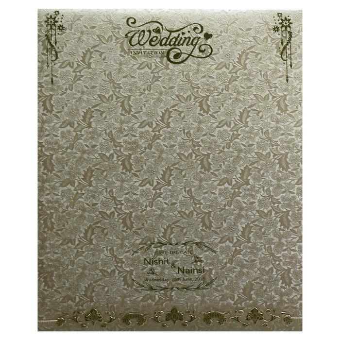 Metallic Green Padded Invitation Card