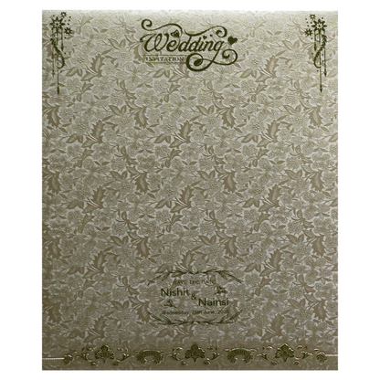 Metallic Green Padded Invitation Card