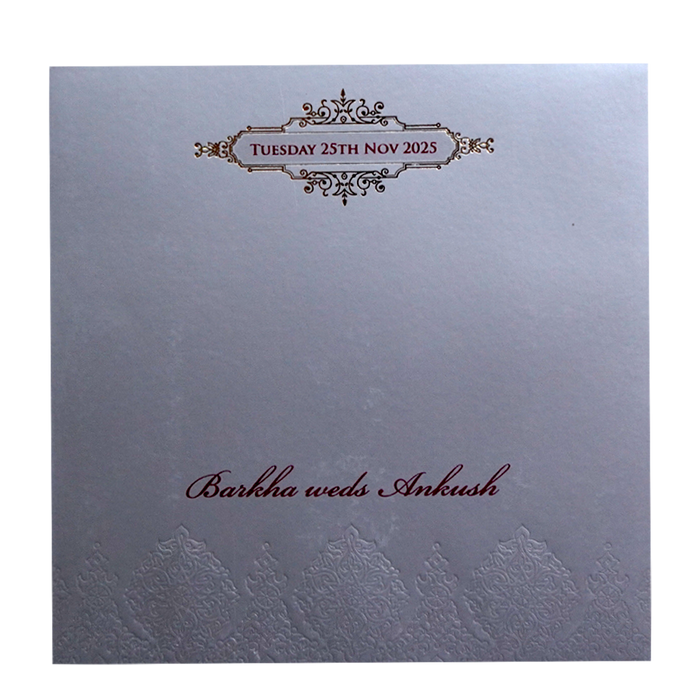 Grey Pattern Wedding Card