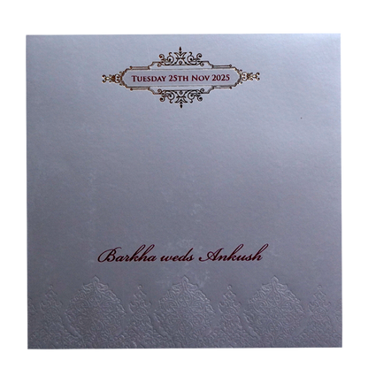 Grey Pattern Wedding Card