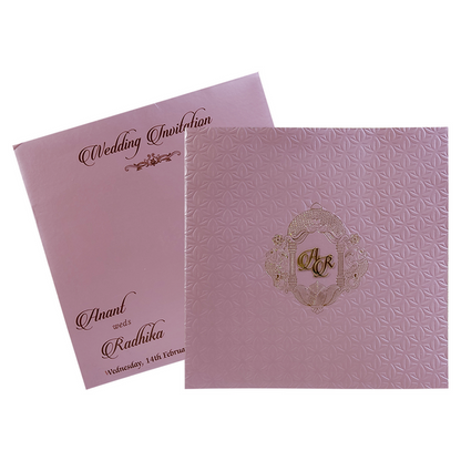 Pink Embossed Wedding Invitation
