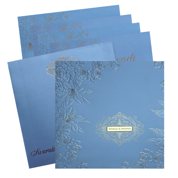 Light Blue Rose Wedding Card