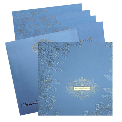 Light Blue Rose Wedding Card