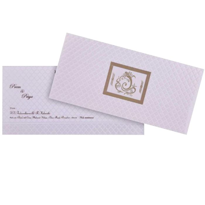 White Ganesha Invitation Card