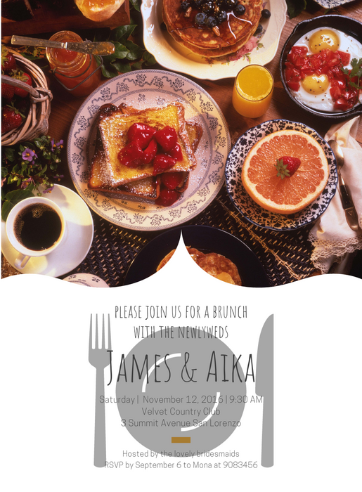 Golden Wedding Brunch Invitation
