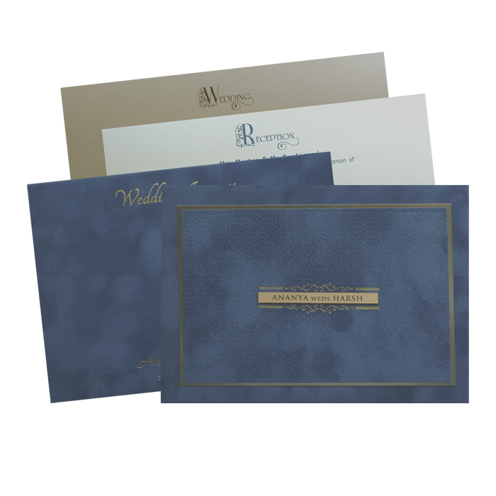 Light Grey Velvet Padded Wedding Card