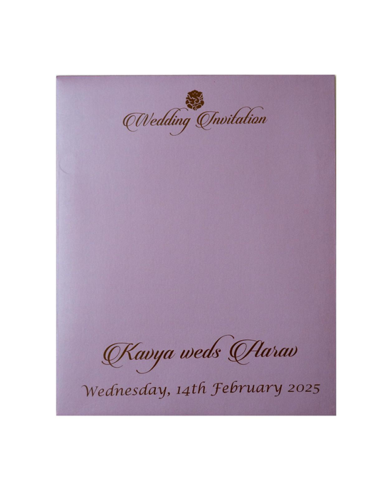 Lavender Laser Cut Single Invitation Card