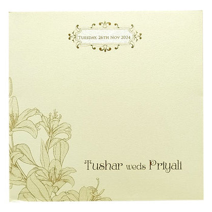 Sliver Cloud Floral Nameplate Invitation Card