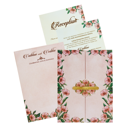 Peach Door Wedding Invitation Card