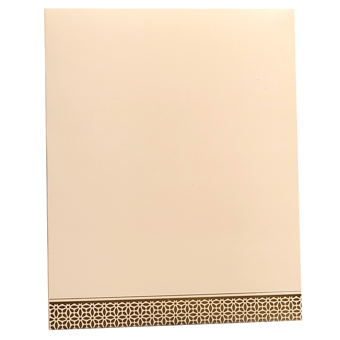 Cream Embossed Nameplate Marriage Card