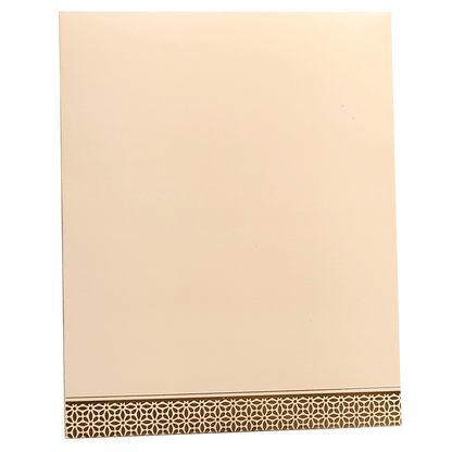 Cream Embossed Nameplate Marriage Card