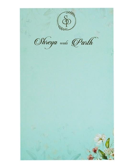 Blue Floral Single Card Design