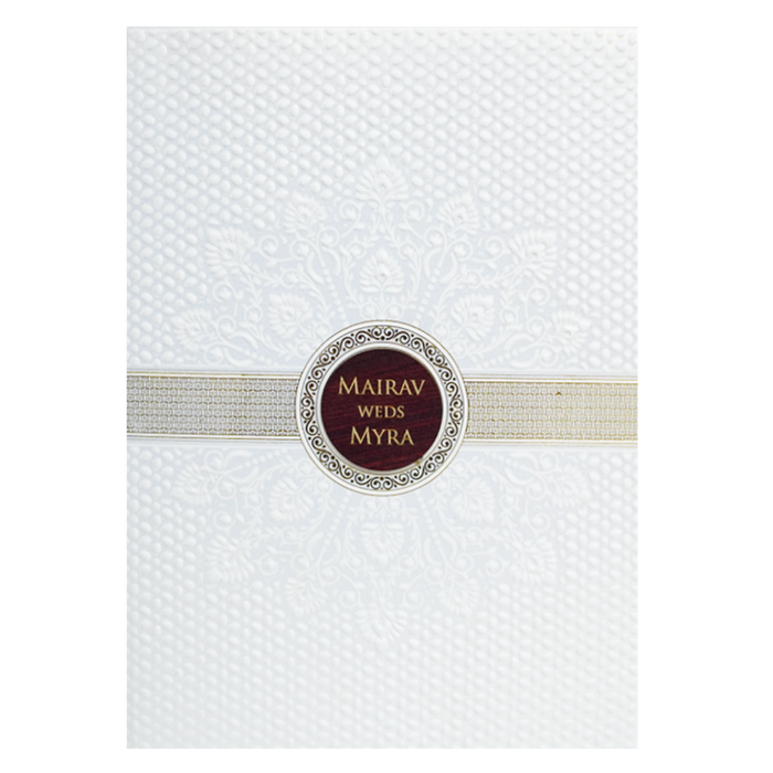 White Pattern Wedding Invitation