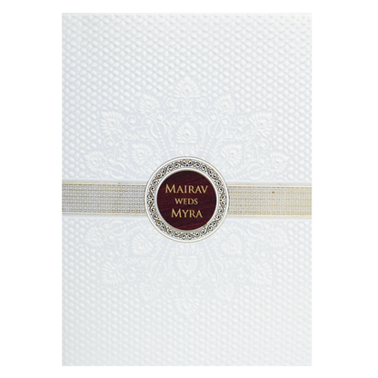White Pattern Wedding Invitation