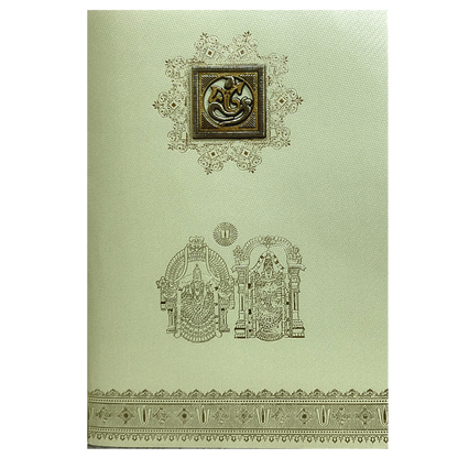 Green Floral Indian Wedding Card