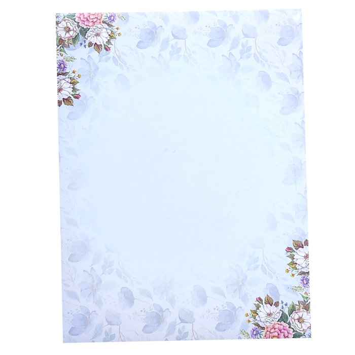 Blue Floral Wedding Invitation Card