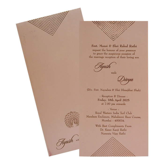 Peach Peacock Single Card
