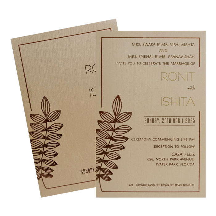 Peach Single Sheet Invitation Card