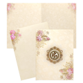 Cream Floral Hindu Wedding Card