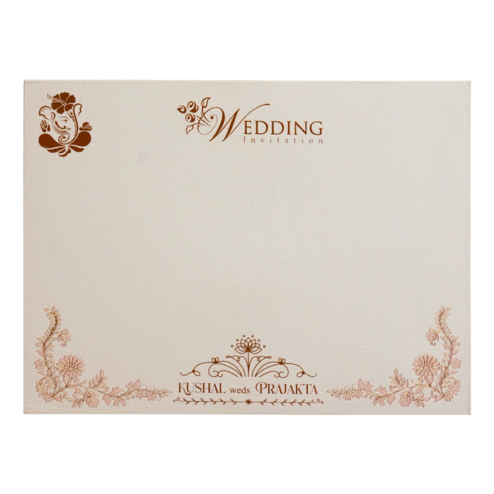 Light Pink Embossed Floral Wedding Card