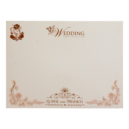 Light Pink Embossed Floral Wedding Card