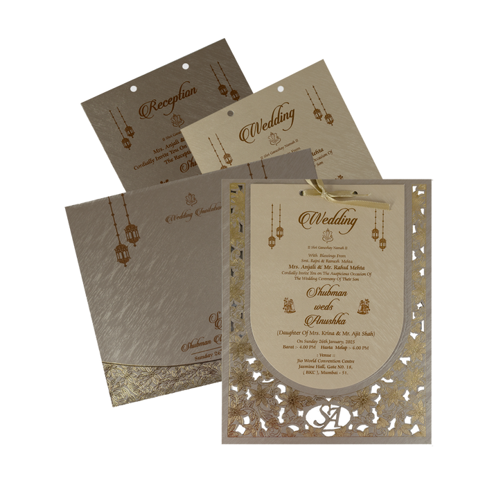 Bronze Laser Cut MDF Invitation Card