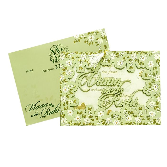Pastel Mint Green MDF Invitation