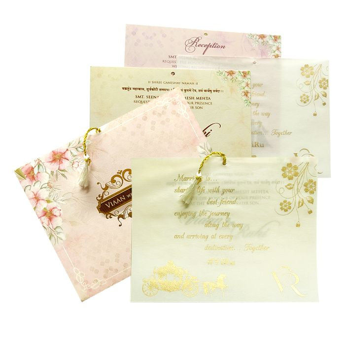Light Pale Pink Tracing Sheet Invitation