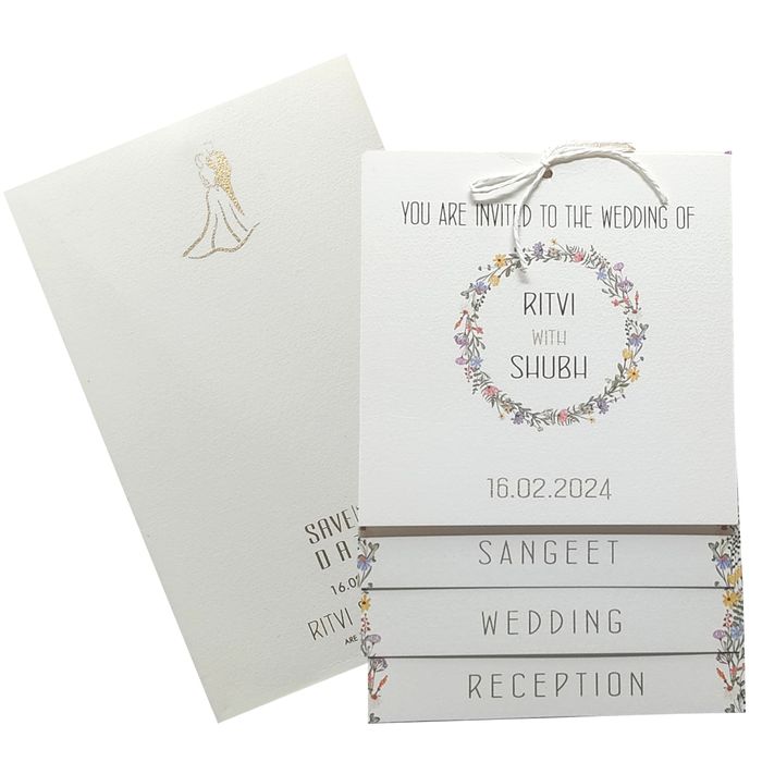 Grey Floral Design Invitation Card