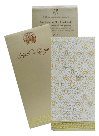 Beige Single Tracing Invitation Card
