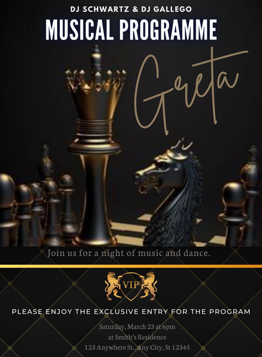 Black Chess VIP Event Invitation