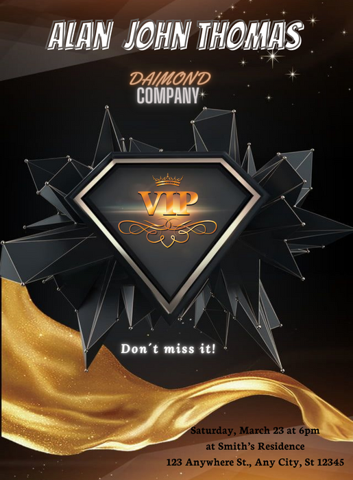 Black Diamond VIP Event Invitation