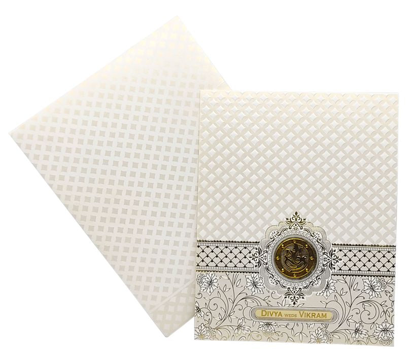 Gold White Jumbo Size In Floral Screen Printing-KNJG193W